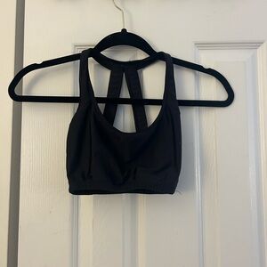Black Strappy Sports Bra - Comfortable Support